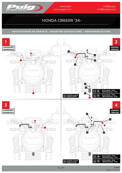 Puig Retro Semi Fairing Carbon Liquid HONDA CB650R NEO SPORTS CAFE 2024-2025