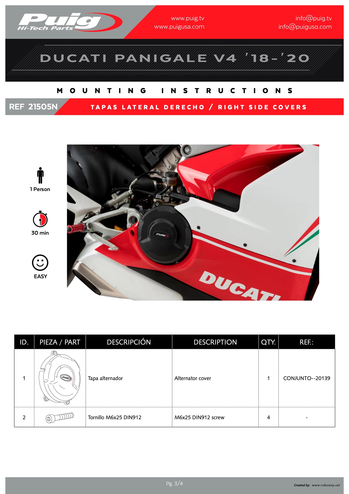 Puig Engine Covers Track for Championship Ducati Panigale V4 2018-2024