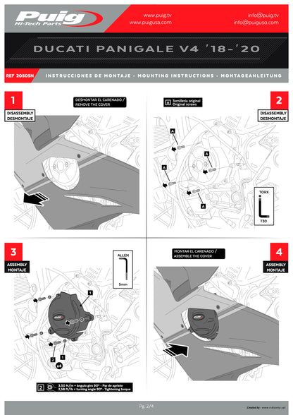 Puig Engine Covers Track for Championship Ducati Panigale V4 2018-2024