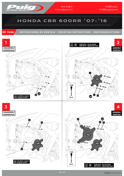 Puig Engine Covers Track for Championship Honda CBR 600RR 2007-2016