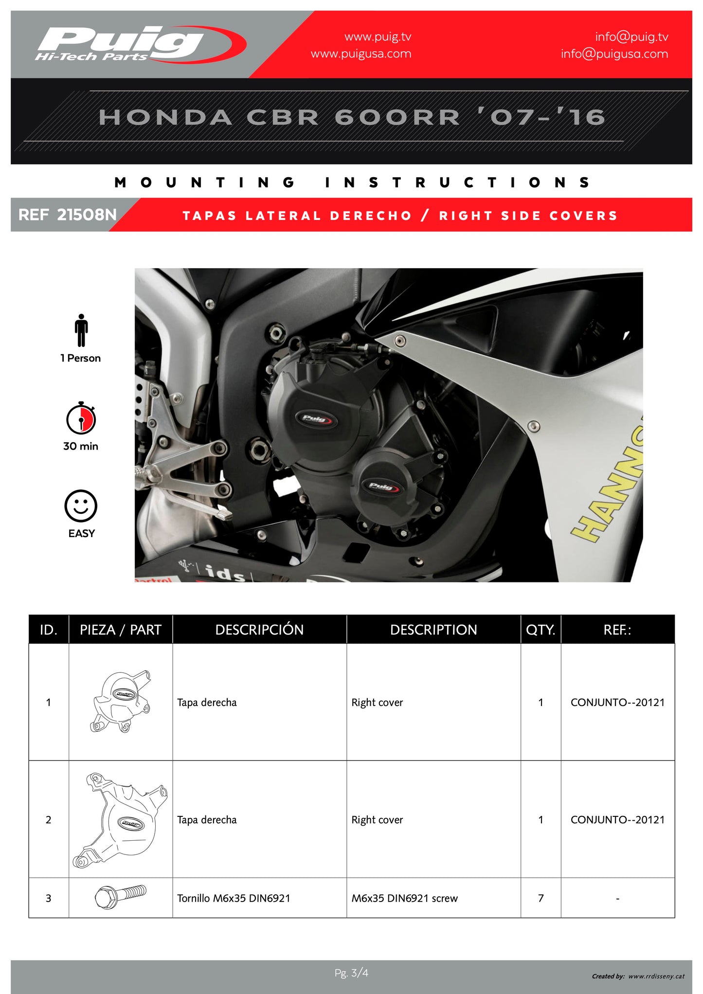 Puig Engine Covers Track for Championship Honda CBR 600RR 2007-2016