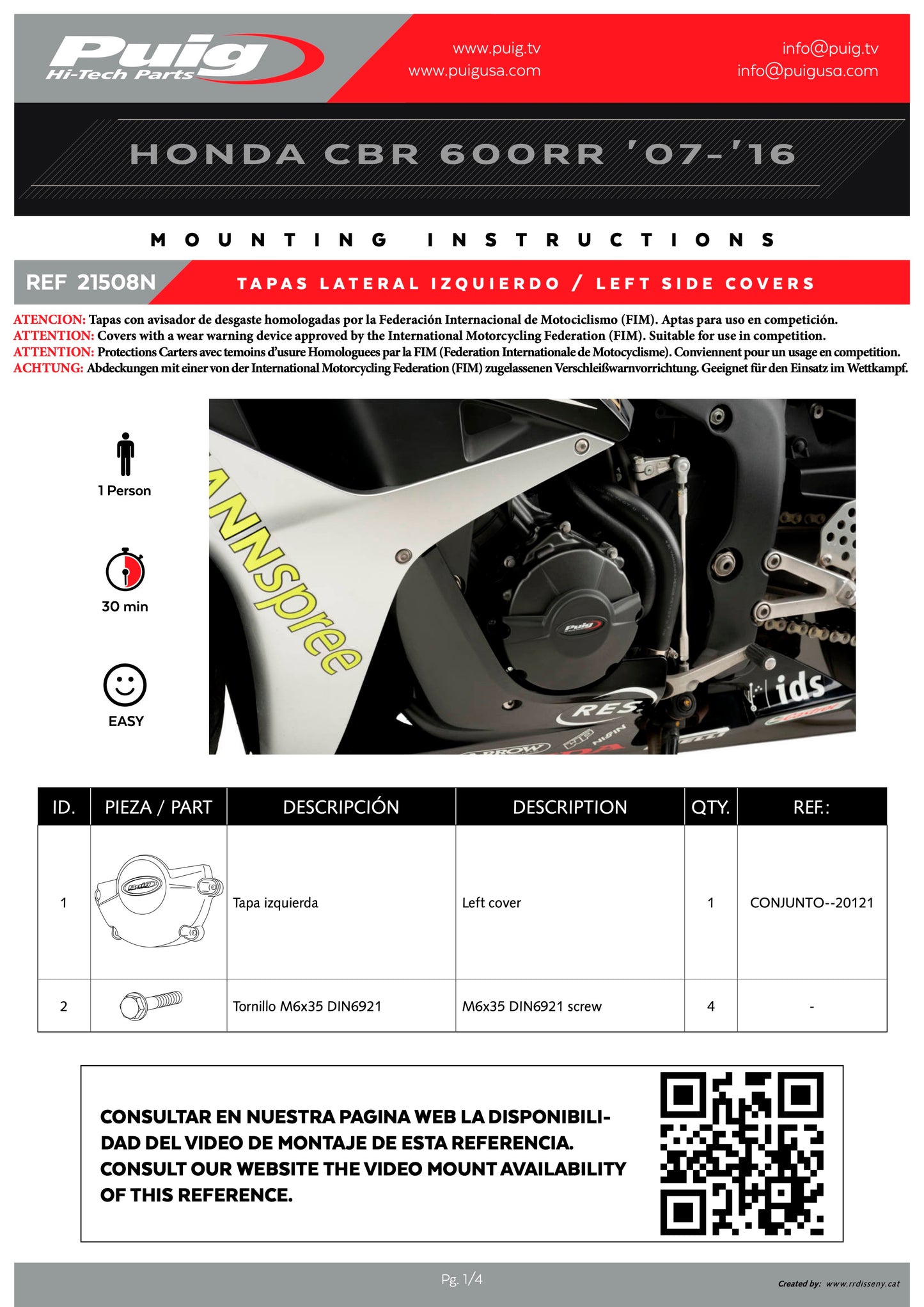 Puig Engine Covers Track for Championship Honda CBR 600RR 2007-2016