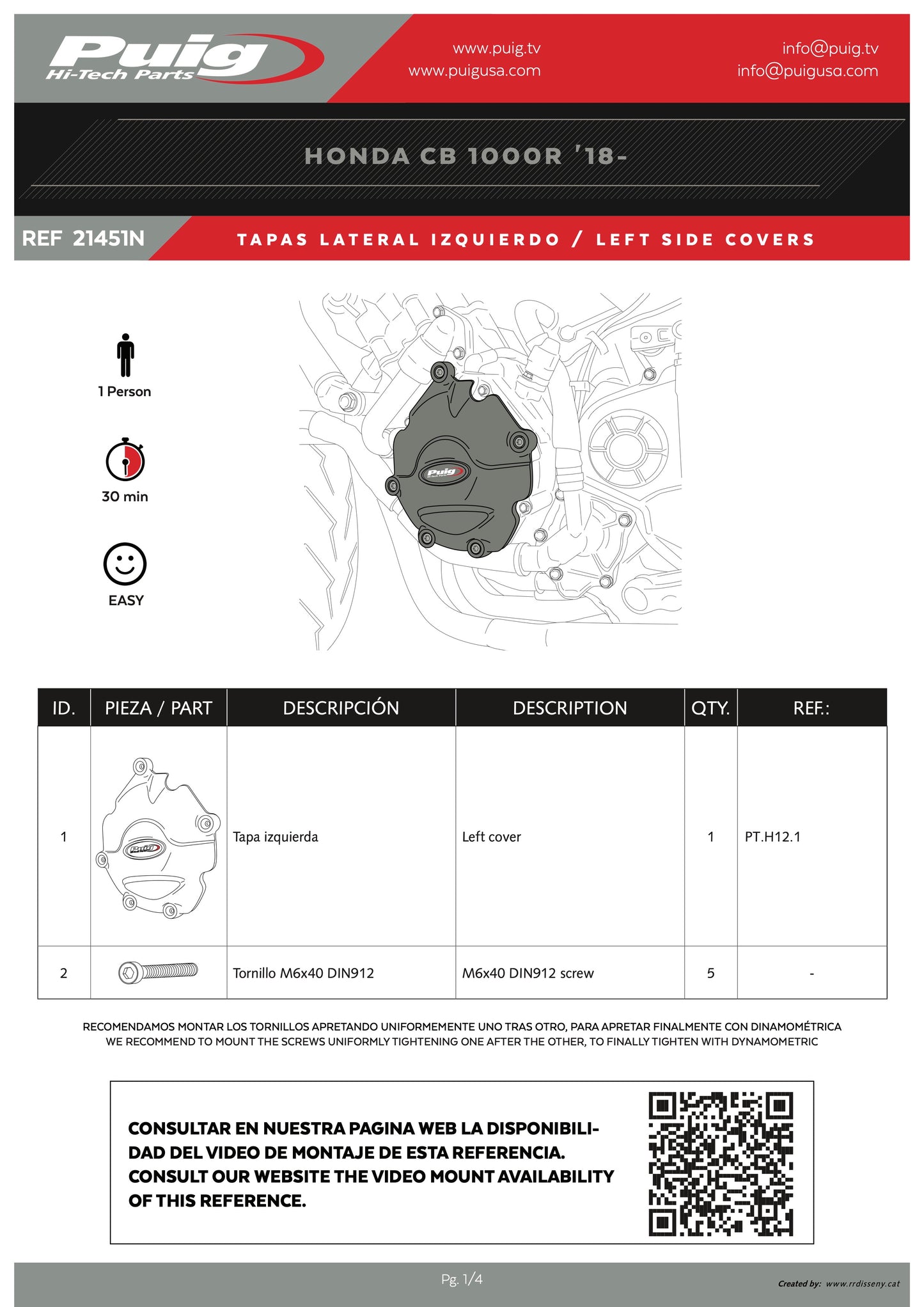 Puig Engine Protectives Covers HONDA CB1000R NEO SPORTS CAFE 2018-2025