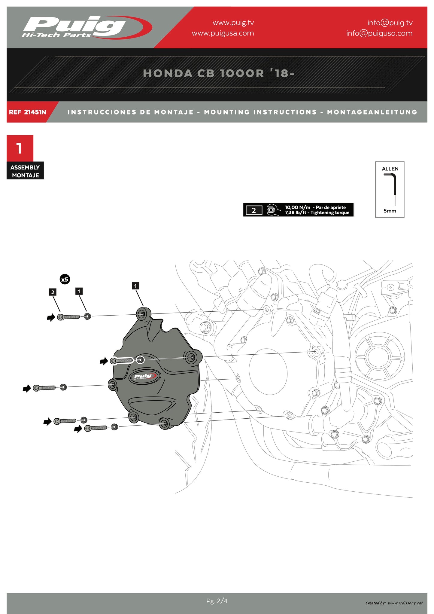Puig Engine Protectives Covers HONDA CB1000R NEO SPORTS CAFE 2018-2025