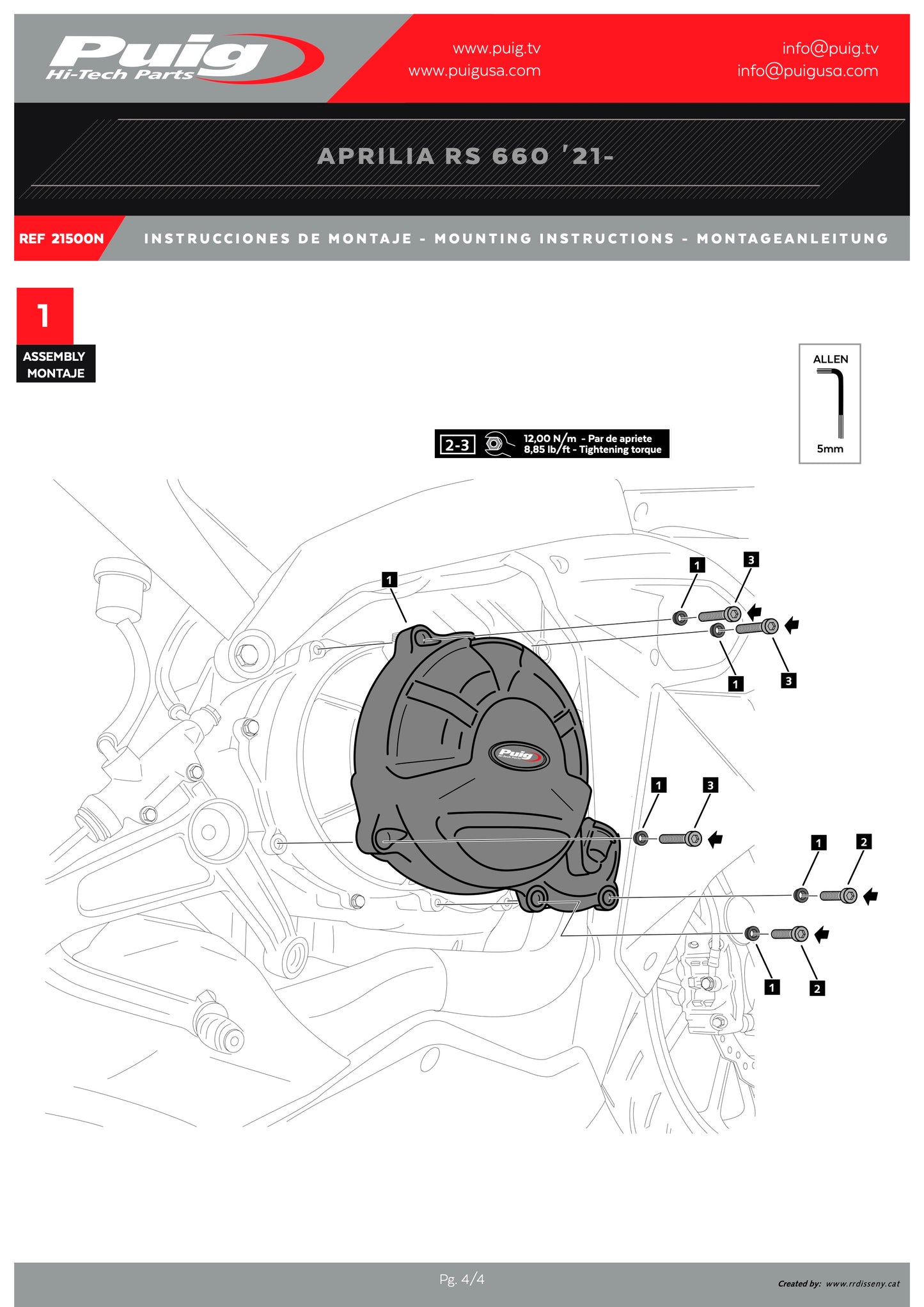 Puig Engine Covers Track for Championship APRILIA RS 660 2021-2025