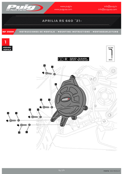 Puig Engine Covers Track for Championship APRILIA RS 660 2021-2025