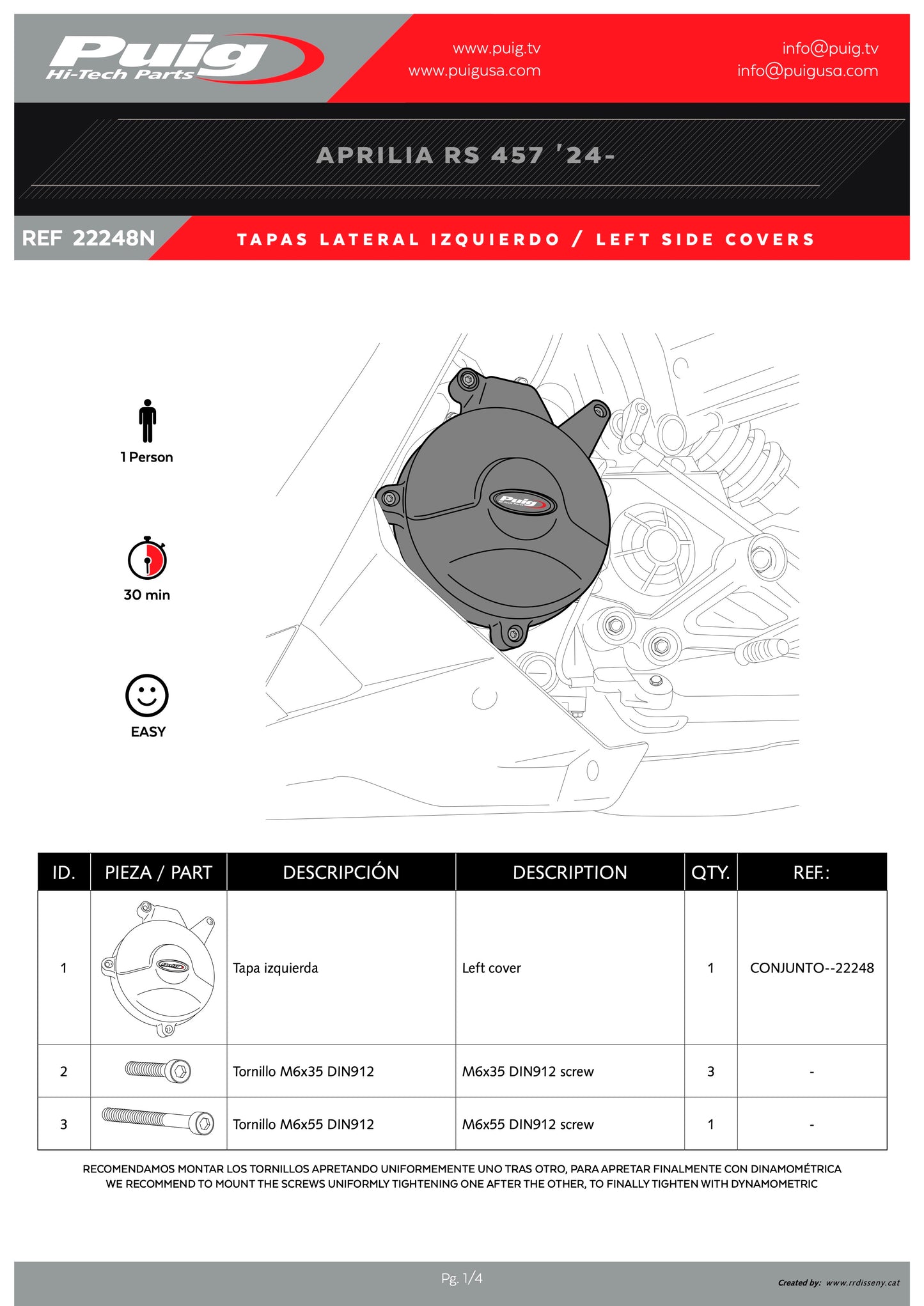 Puig Engine Covers Track for Championship APRILIA RS 457 2024-2025