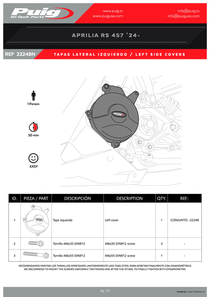 Puig Engine Covers Track for Championship APRILIA RS 457 2024-2025
