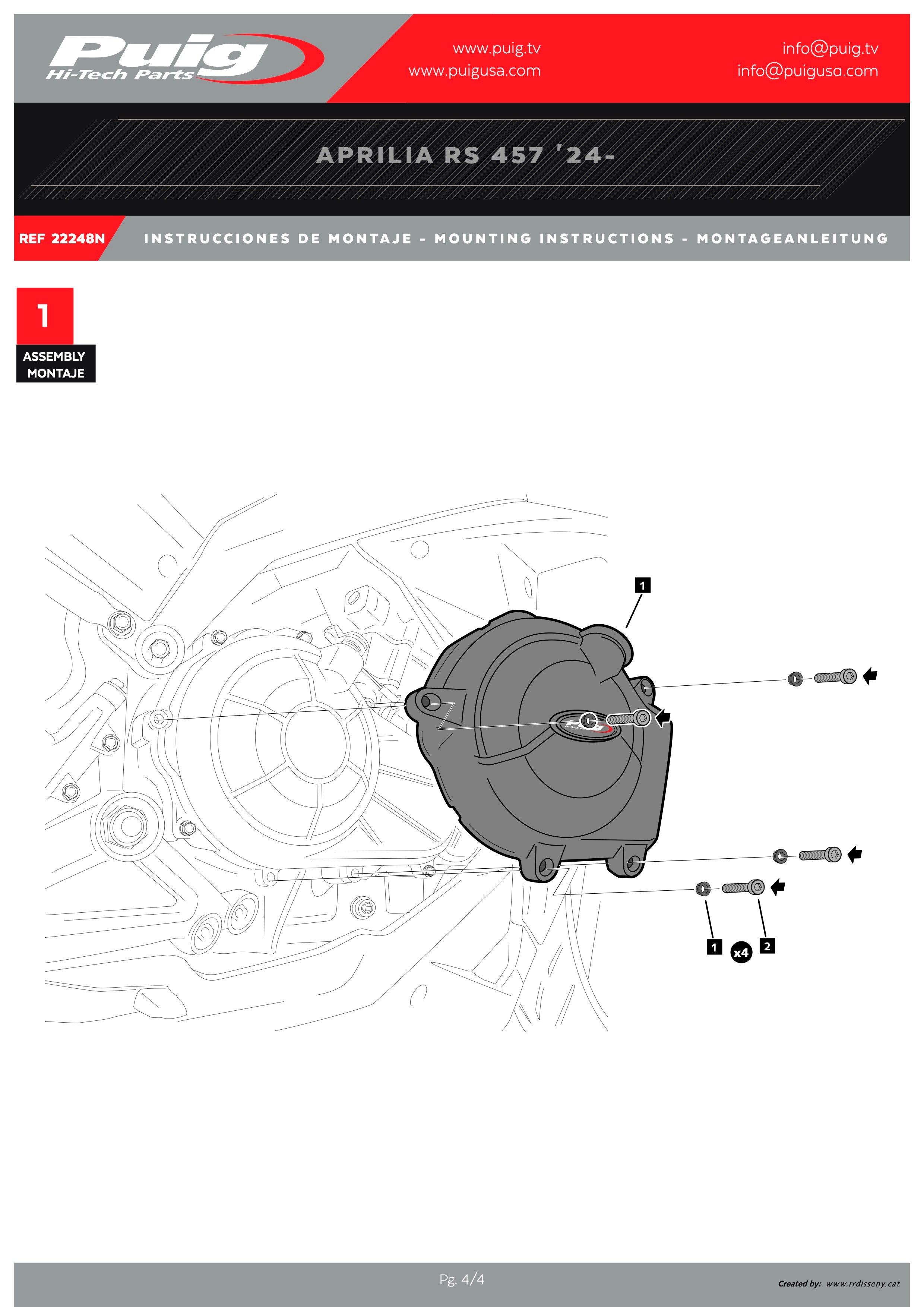 サンプルレース Puig Engine Covers Track for Championship Aprilia RS 457 2024-2026