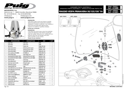 Puig Trafic Windscreen Vespa Primavera 125 2014-2025