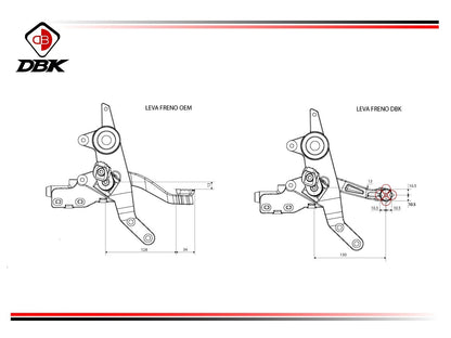 DBK Brake Lever Ducati Hypermotard 698 Mono 2024-2025 - Adventure Parts