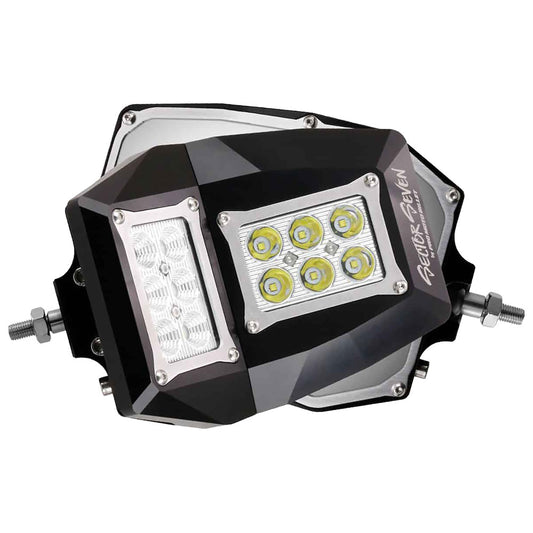 Sector Seven Spectrum LED Light Mirror with M10-1.25 Threaded Ball Mount - Adventure Parts