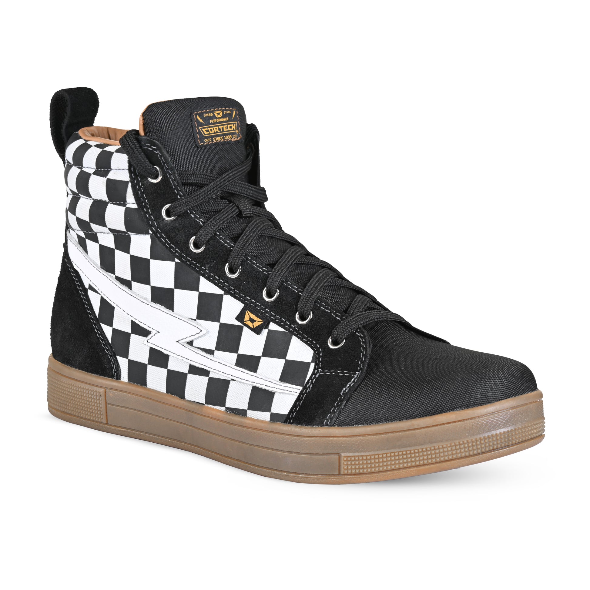 Cortech Men's Slayer Canvas Check Motorcycle Riding Shoes - Adventure Parts