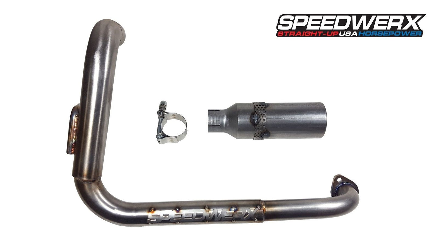 Speedwerx Stainless Steel Exhaust- Briggs & Stratton 206 Swap Yamaha SnoScoot