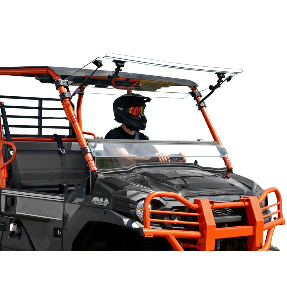 SuperATV Scratch Resistant Flip Windshield Kawasaki MULE Pro-DX/DXT/FX/FXT 2015-2026*