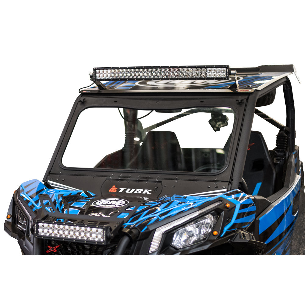 Tusk UTV Folding Glass Windshield with Windshield Wiper Can-Am Maverick Sport 1000 2018-2024