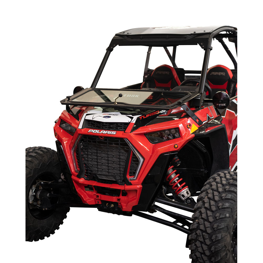 Tusk UTV Folding Glass Windshield with Windshield Wiper Polaris RZR XP 4 Turbo S 2019–2021