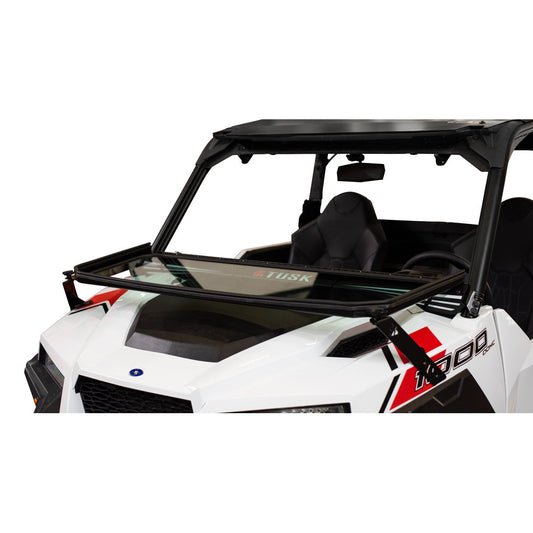 Tusk UTV Folding Glass Windshield with Windshield Wiper Polaris GENERAL 1000 Deluxe EPS 2016-2025 - Adventure Parts