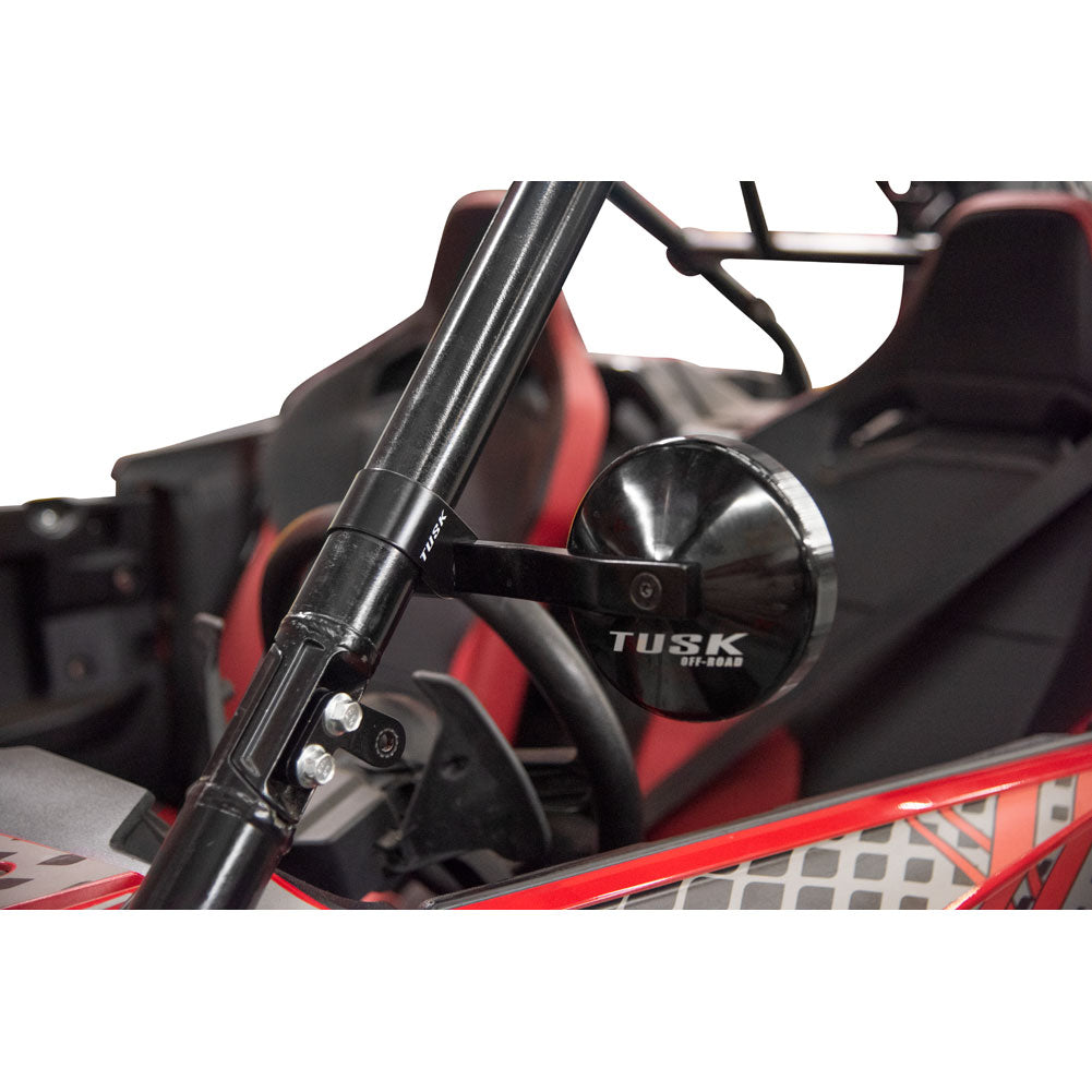 Tusk Alloy Mirror Kit with Low Profile UTV Roll Cage Clamp Yamaha Wolverine 4x4 2016–2026 - Adventure Parts
