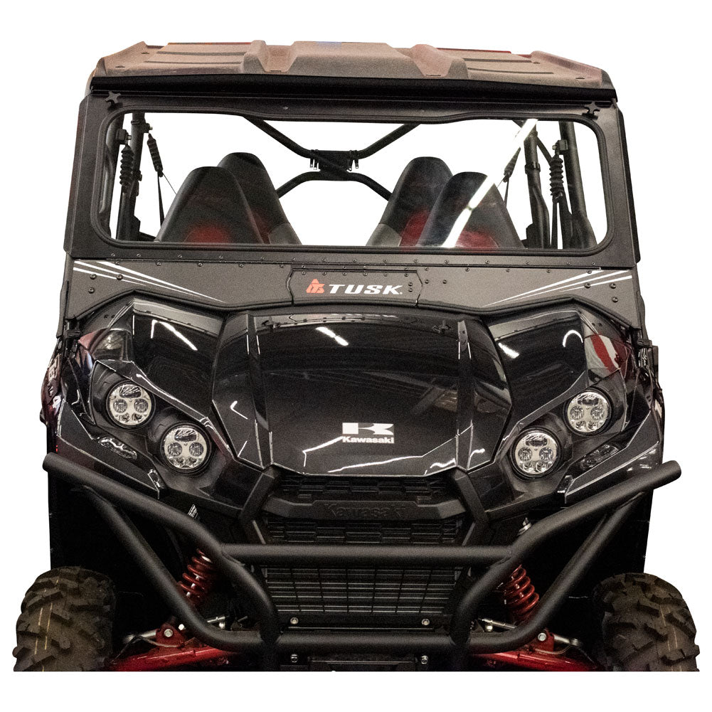 Tusk UTV Folding Glass Windshield with Windshield Wiper Kawasaki Teryx 800 2016–2025 - Adventure Parts