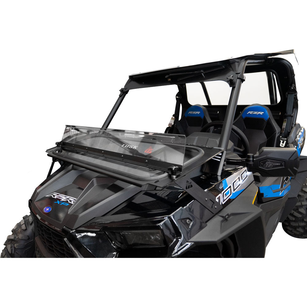 Tusk UTV Folding Glass Windshield with Windshield Wiper Polaris RZR XP 1000 2019–2023