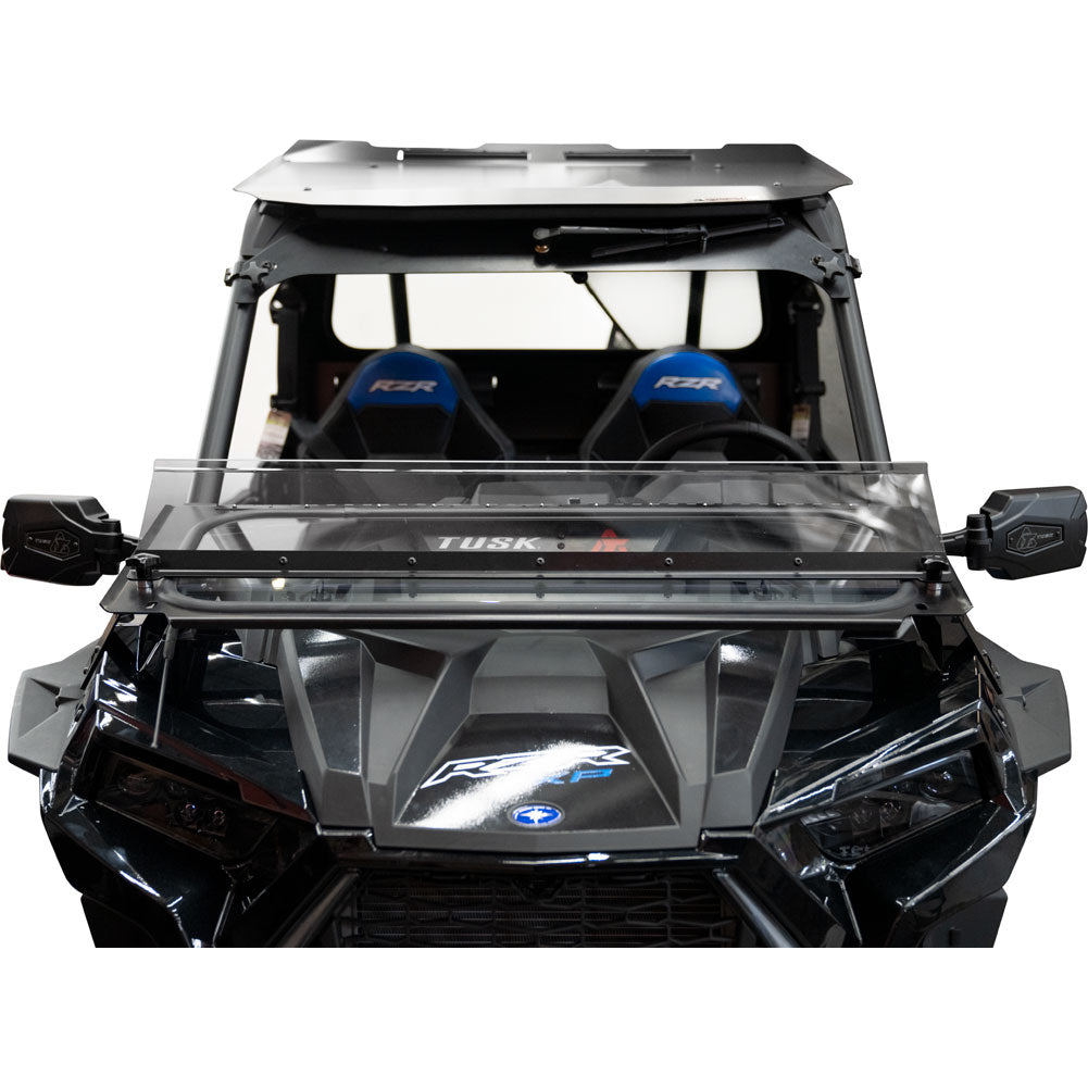 Tusk UTV Folding Glass Windshield with Windshield Wiper Polaris RZR XP 4 Turbo S 2019–2021