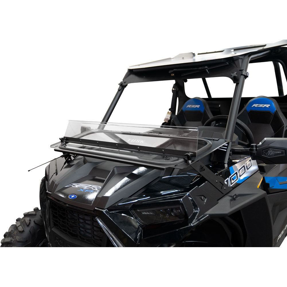 Tusk UTV Folding Glass Windshield with Windshield Wiper Polaris RZR XP 4 Turbo S 2019–2021