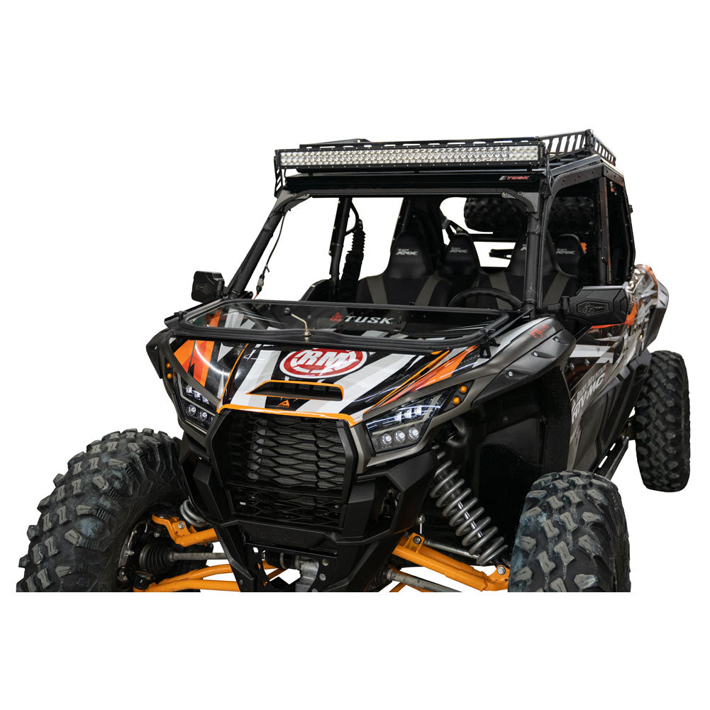 Tusk UTV Folding Glass Windshield with Windshield Wiper Kawasaki Teryx KRX 1000 2020–2025