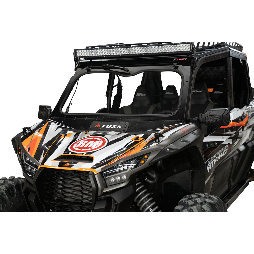 Tusk UTV Folding Glass Windshield with Windshield Wiper Kawasaki Teryx KRX 1000 2020–2025