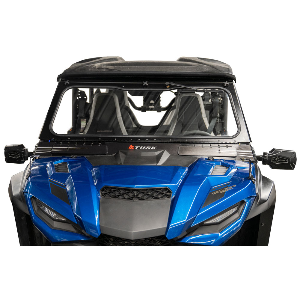Tusk UTV Folding Glass Windshield with Windshield Wiper Yamaha Wolverine RMAX2 1000 2021-2025