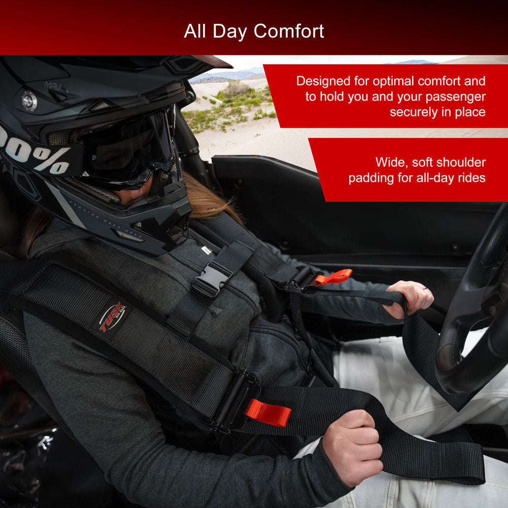 Tusk 4 Point 3 inch H-Style Safety Harness Can-Am Defender HD10 Max DPS 2017–2025