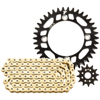 Tusk Chain and Sprocket Kit - Aluminum Rear/Gold X-Ring Chain GASGAS EX 350F 2021-2023