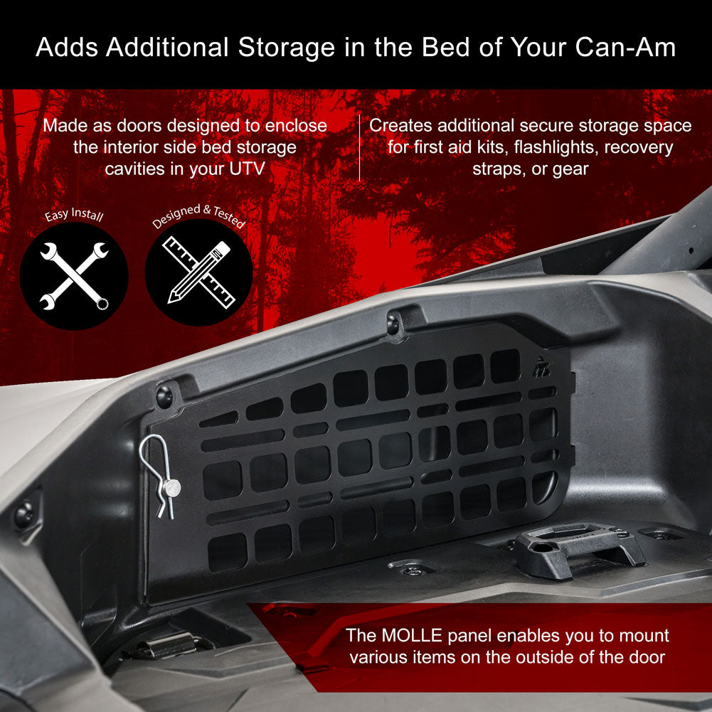 Tusk Aluminum MOLLE Panel Bed Side Doors Can-Am Maverick R 2024–2026