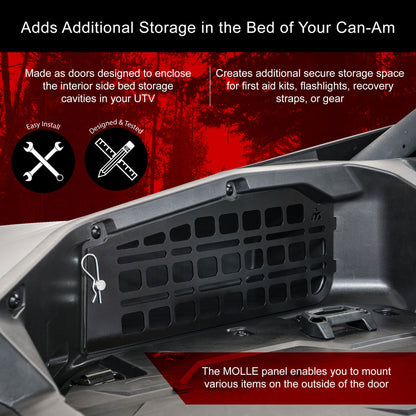 Tusk Aluminum MOLLE Panel Bed Side Doors Can-Am Maverick R 2024–2026