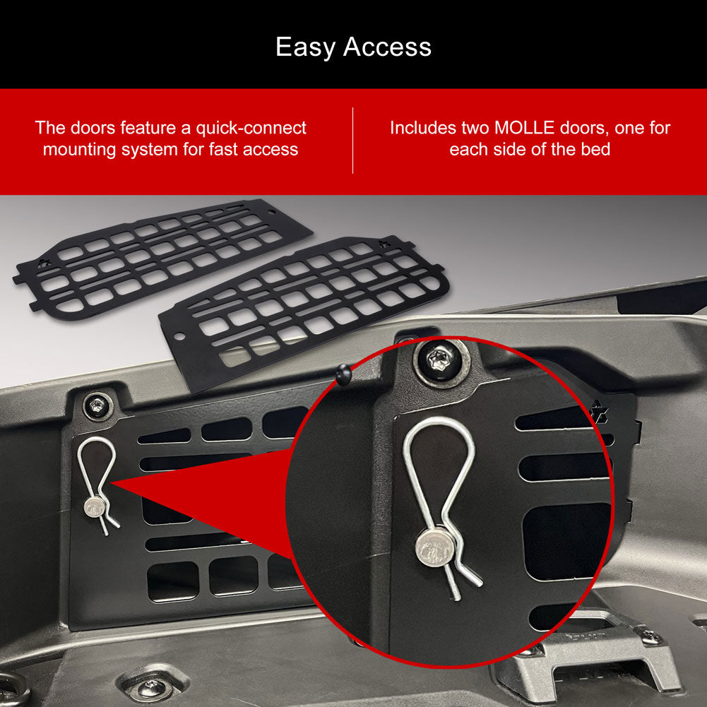 Tusk Aluminum MOLLE Panel Bed Side Doors Can-Am Maverick R 2024–2026