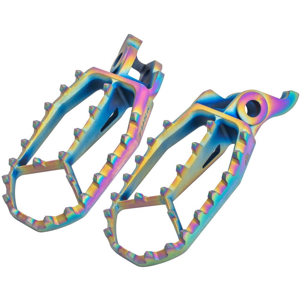 Tusk Blitz Titanium Moto Foot Pegs Jet Fuel Kawasaki KX250 2006–2026 - Adventure Parts