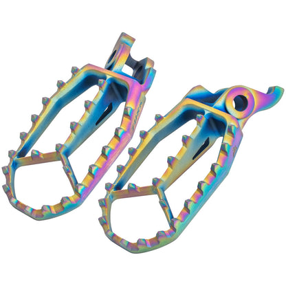 Tusk Blitz Titanium Moto Foot Pegs Jet Fuel Kawasaki KX250 2006–2026 - Adventure Parts