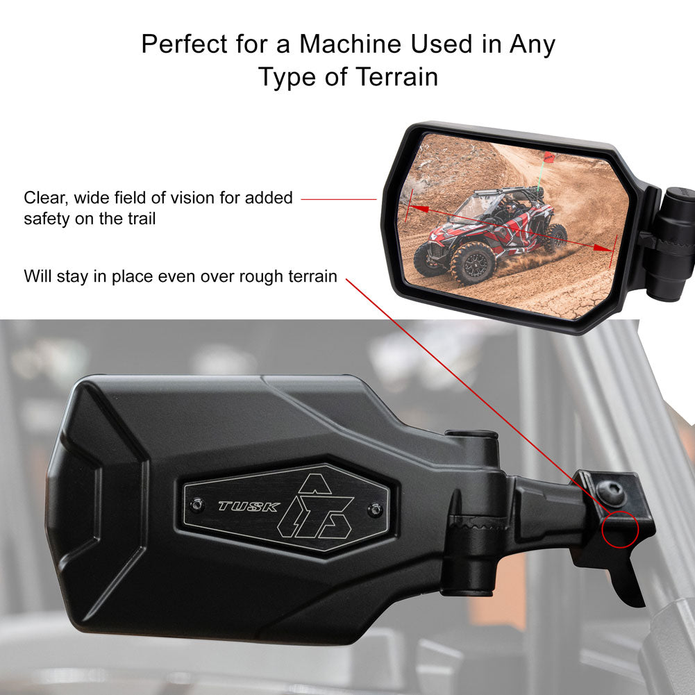 Tusk Pivot Folding Mirror Kit Polaris RZR XP 1000 Premium 2024–2026 - Adventure Parts