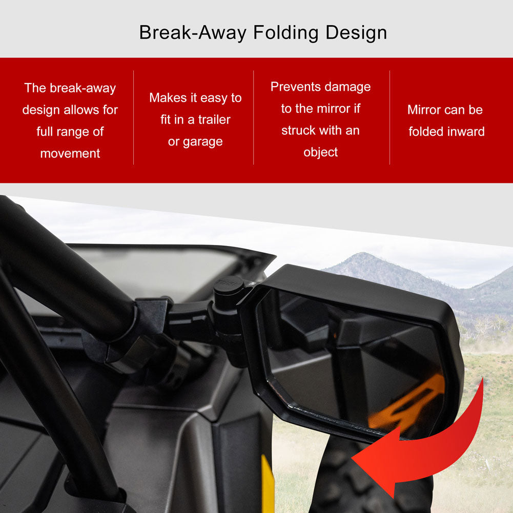 Tusk Pivot Folding Mirror Kit Polaris RZR XP 1000 Premium 2024–2026 - Adventure Parts