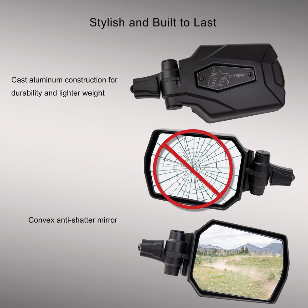 Tusk Pivot Folding Mirror Kit Polaris RZR XP 1000 Premium 2024–2026 - Adventure Parts