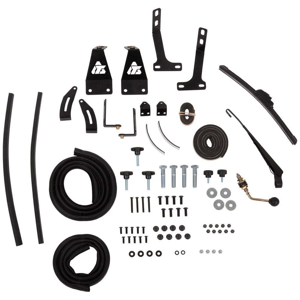 Tusk UTV Folding Glass Windshield with Windshield Wiper Yamaha Wolverine RMAX2 1000 2021-2025