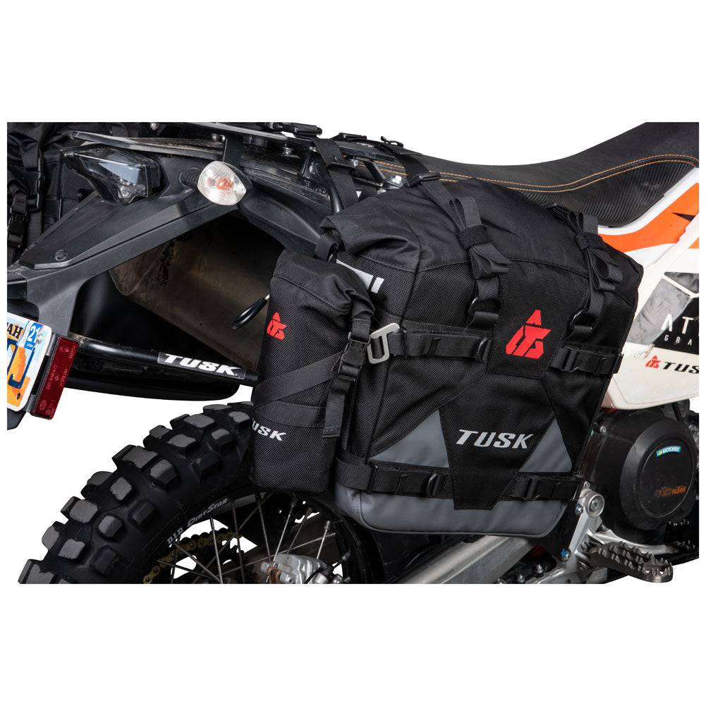 Tusk Pilot Motorcycle Pannier Bags w/ Bottle Holders