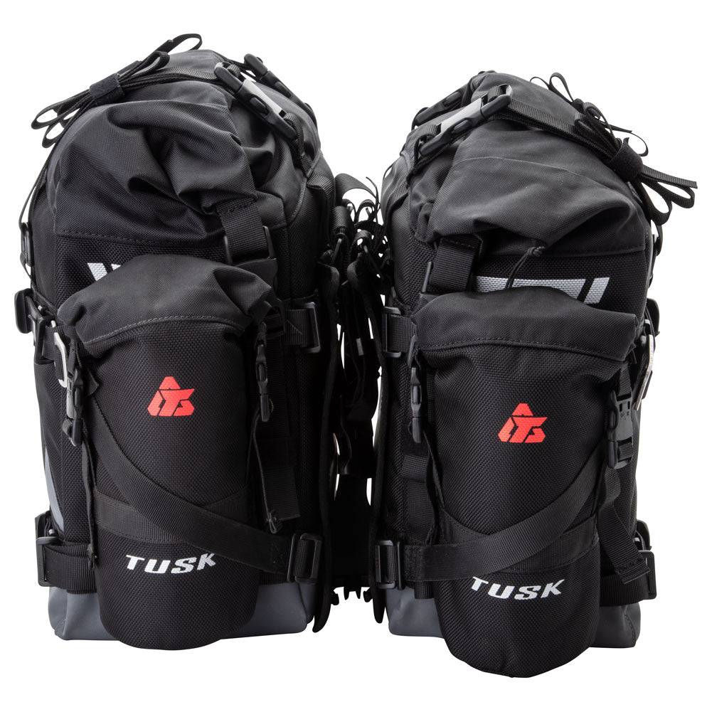 Tusk Pilot Motorcycle Pannier Bags w/ Bottle Holders