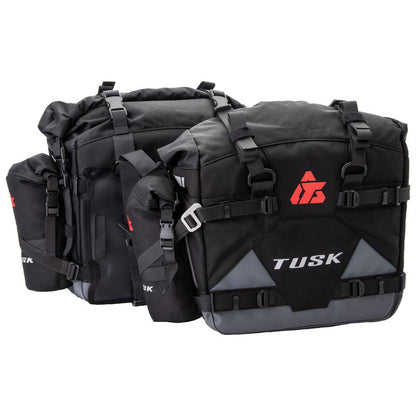 Tusk Pilot Motorcycle Pannier Bags w/ Bottle Holders