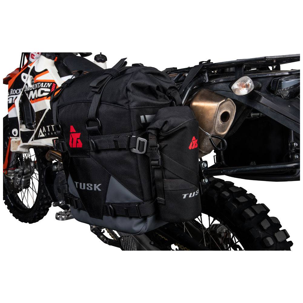 Tusk Pilot Motorcycle Pannier Bags w/ Bottle Holders