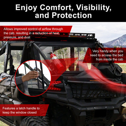 Tusk Sliding Rear Glass Window Kawasaki Teryx KRX4 1000 2023–2026
