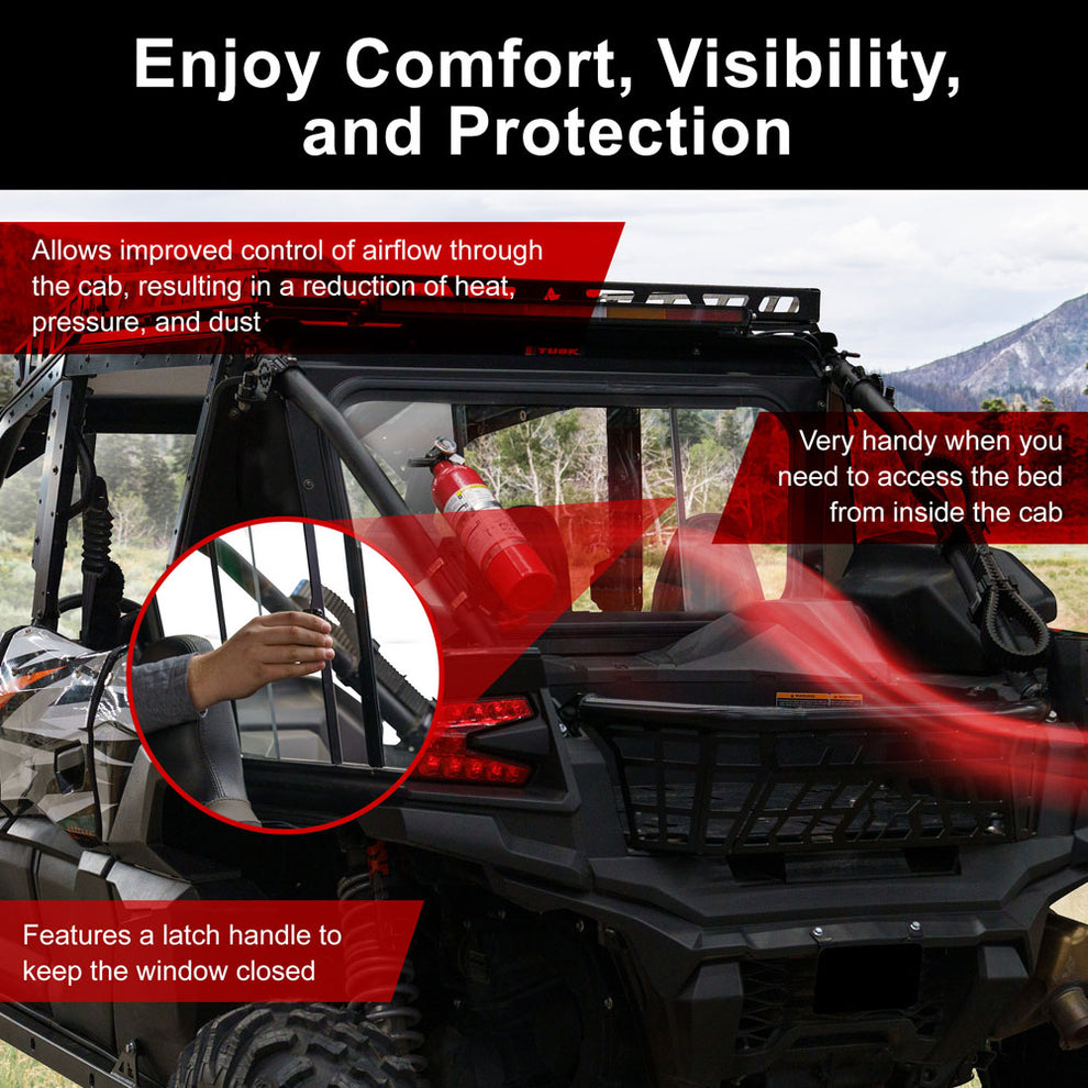 Tusk Sliding Rear Glass Window Kawasaki Teryx KRX4 1000 2023–2026