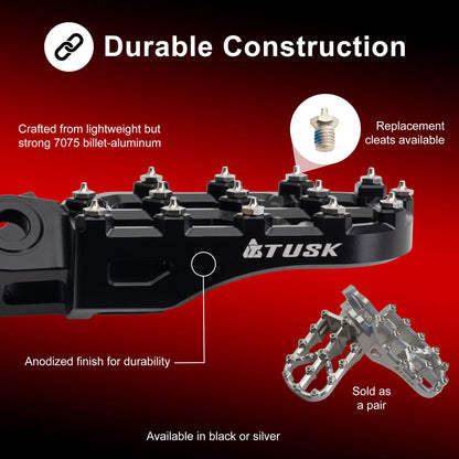 Tusk Strike Billet Moto Foot Pegs KTM 105 SX 1998-2016