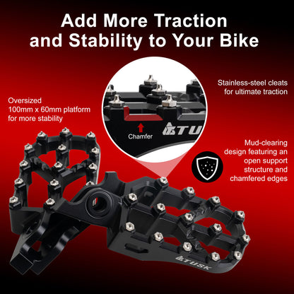 Tusk Strike Billet Moto Foot Pegs KTM 105 SX 1998-2016