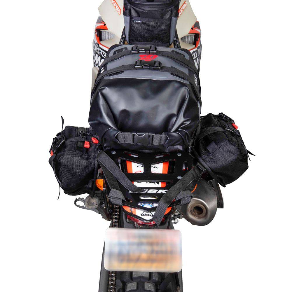 Tusk Traverse Motorcycle Pannier Bags Black Grey Base System